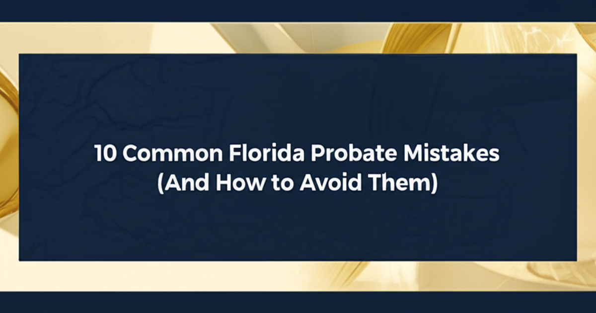 10 Common Florida Probate Mistakes That Cost Families Thousands | Settled