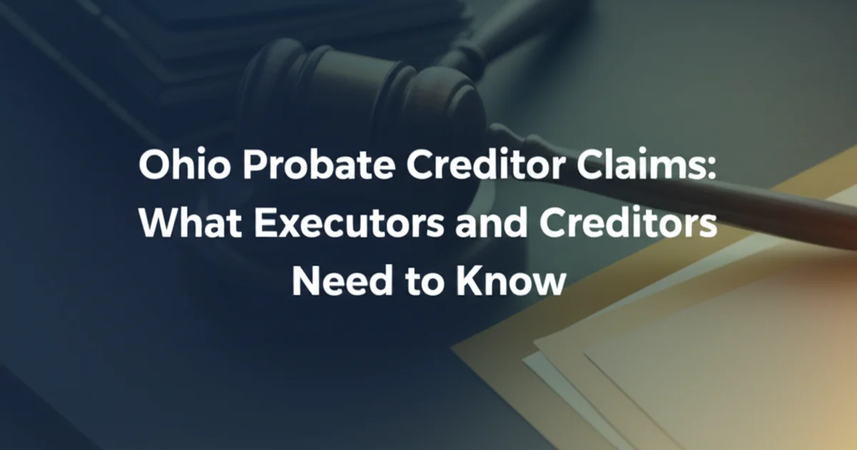 Ohio Probate Creditor Claims: What Executors and Creditors Need to Know