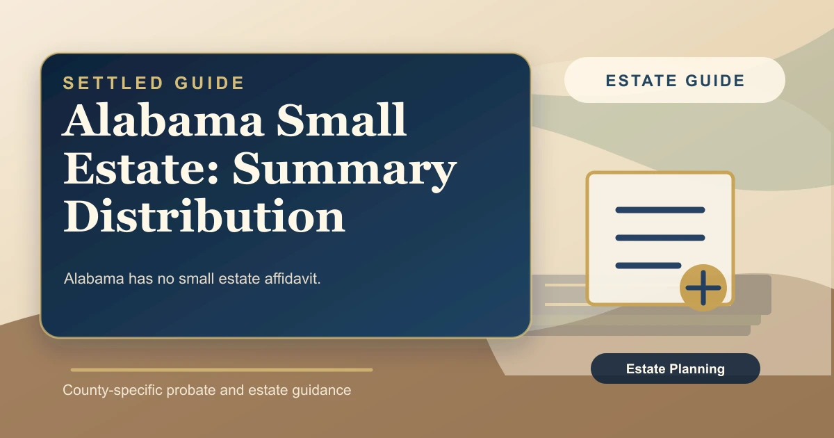 Alabama Small Estate: Summary Distribution