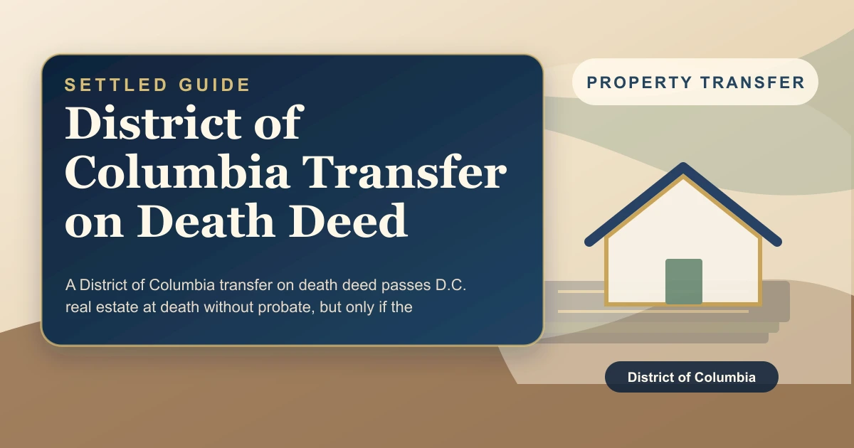 District of Columbia Transfer on Death Deed
