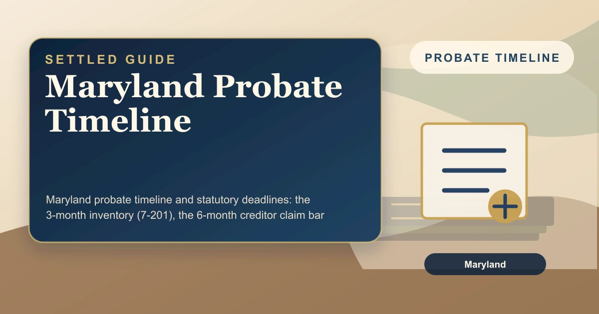 Maryland Probate Timeline