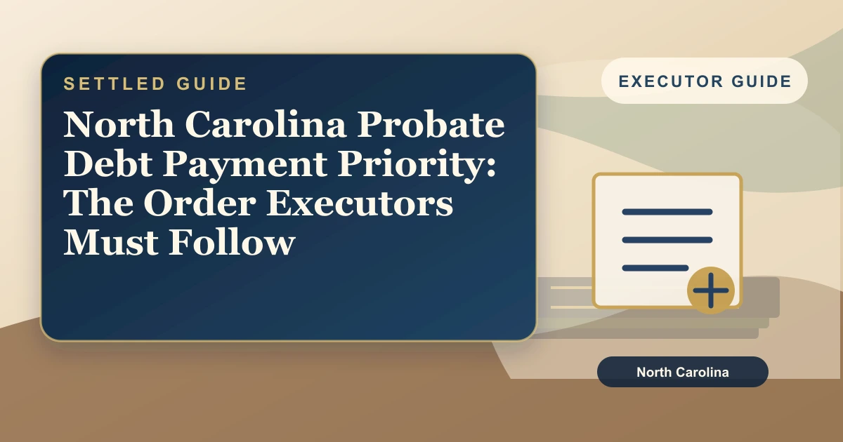 North Carolina Probate Debt Payment Priority: The Order Executors Must Follow
