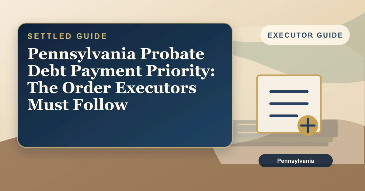 Pennsylvania Probate Debt Payment Priority: The Order Executors Must Follow