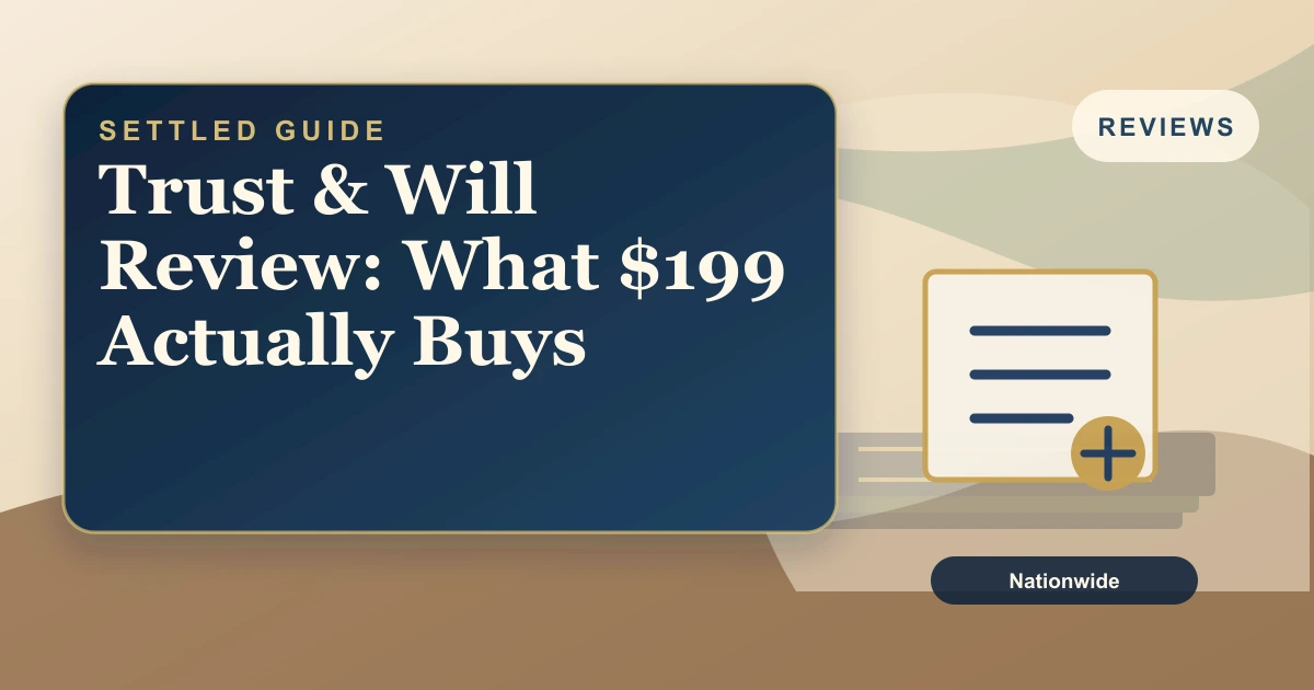 Settled Estate cover: an editorial review of Trust & Will, scored on a seven-part rubric